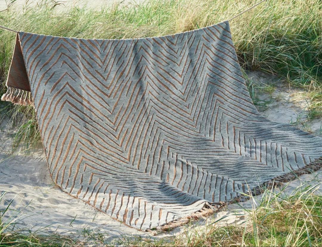 KLAPPERSTARR クラッペルスタッル シャギーラグ,ブルー/ハンドメイド