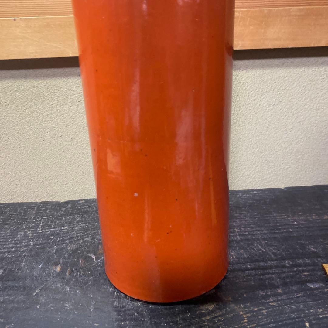 中国古玩 血赤珊瑚色筆頭 28cm11cm