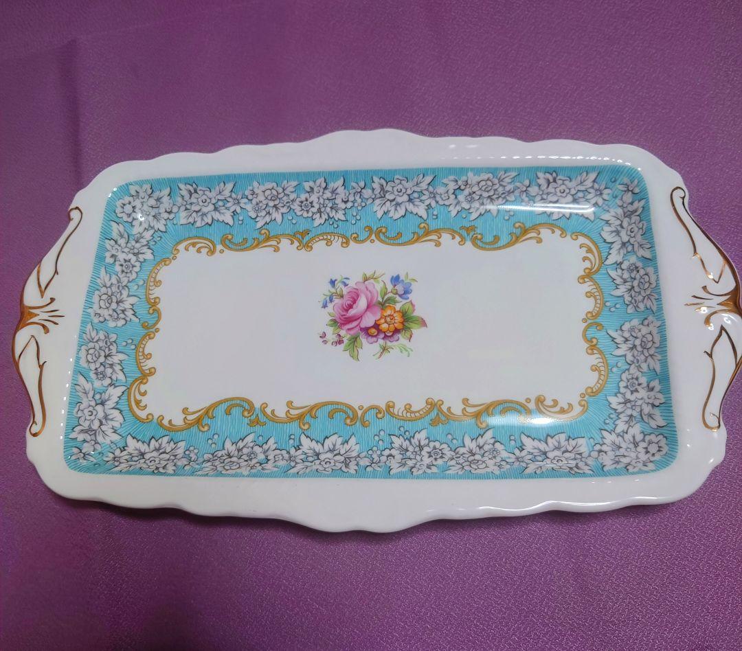   花柄 長方形プレート2皿