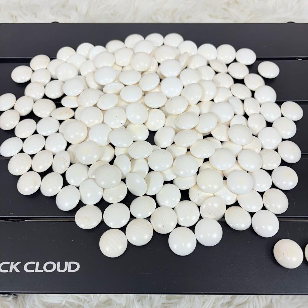 高級碁笥 極厚蛤碁石 桐箱付き 36号 那智黒 特大平型碁笥 囲碁 希少