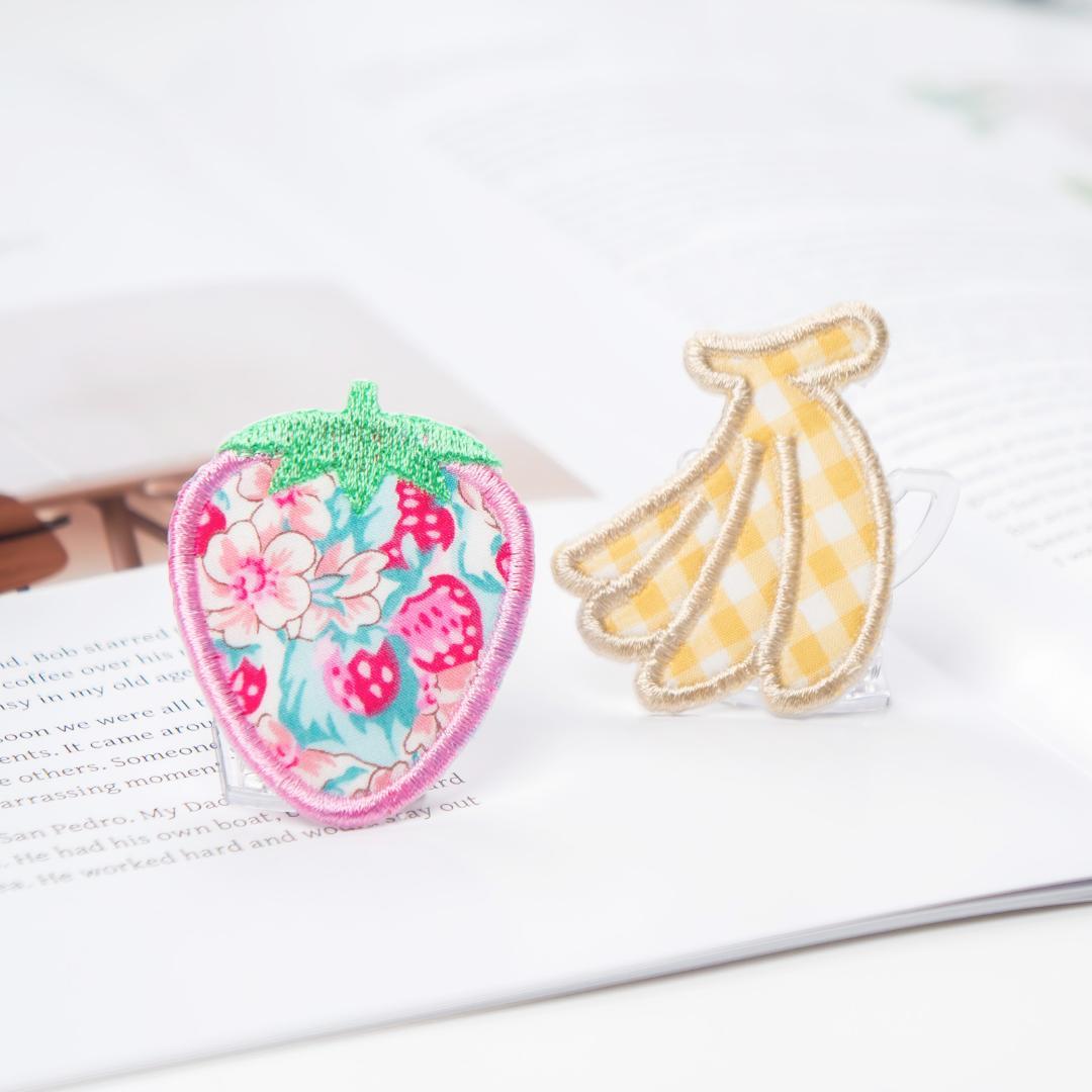 【L-4】食べ物ワッペン　★リバティ生地使用　アイロン　さくらんぼ　いちご