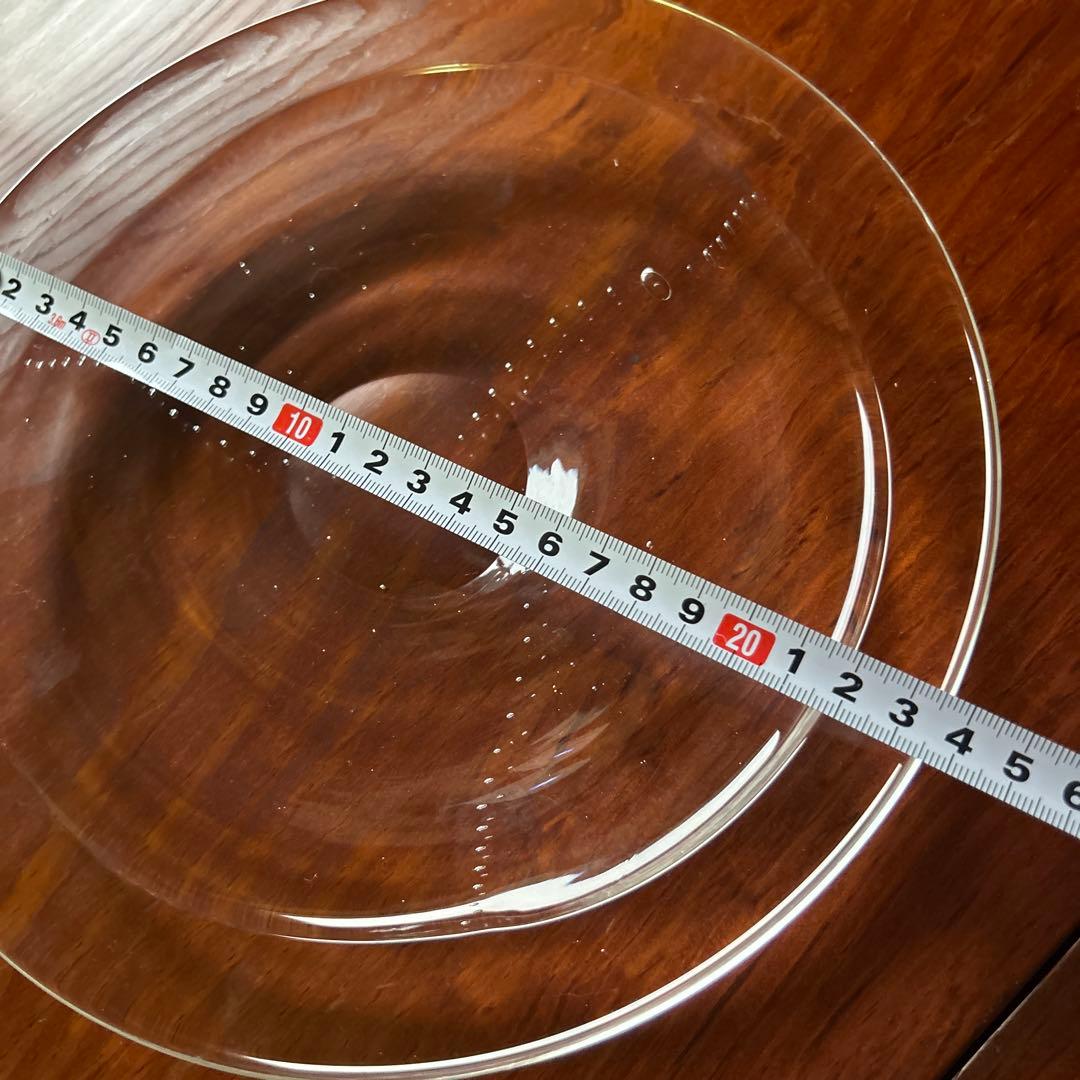 新品◆74 荒川尚也　23.5cm ゆらぎ皿 大皿プレート2枚笛吹ガラス　晴耕社