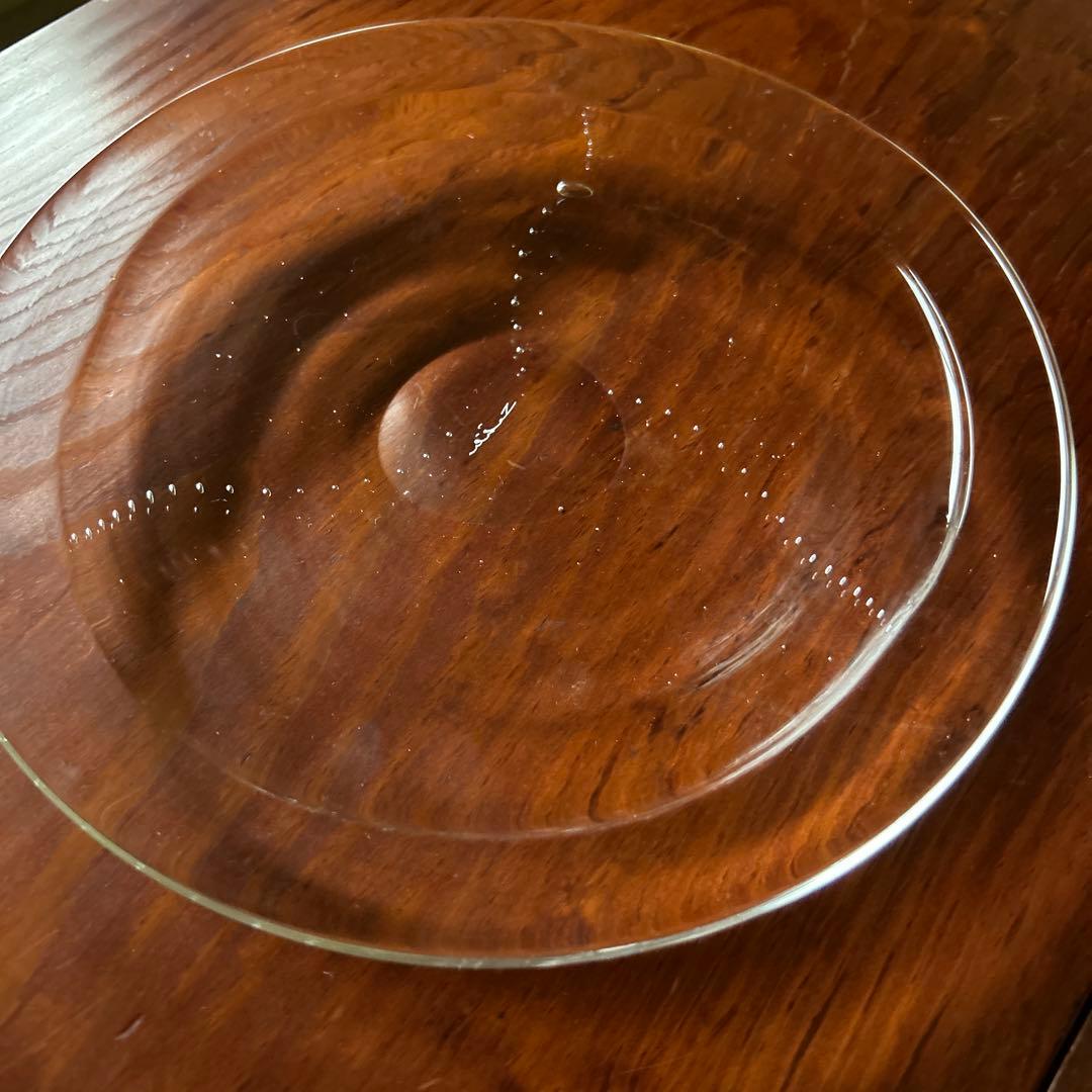 新品◆74 荒川尚也　23.5cm ゆらぎ皿 大皿プレート2枚笛吹ガラス　晴耕社