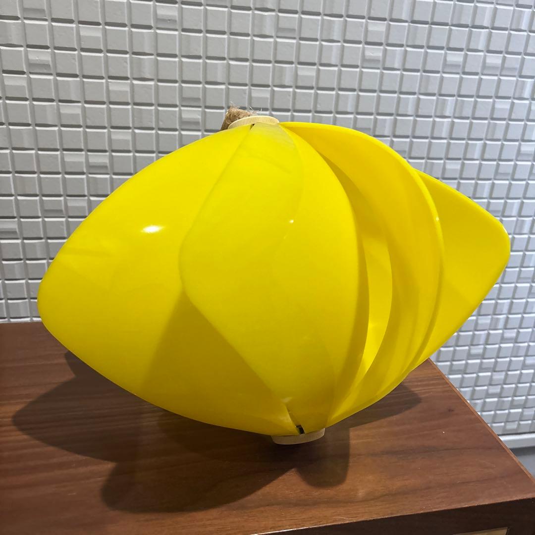 レトロポップ　ペンダントライト　風車　照明　美品　イエロー