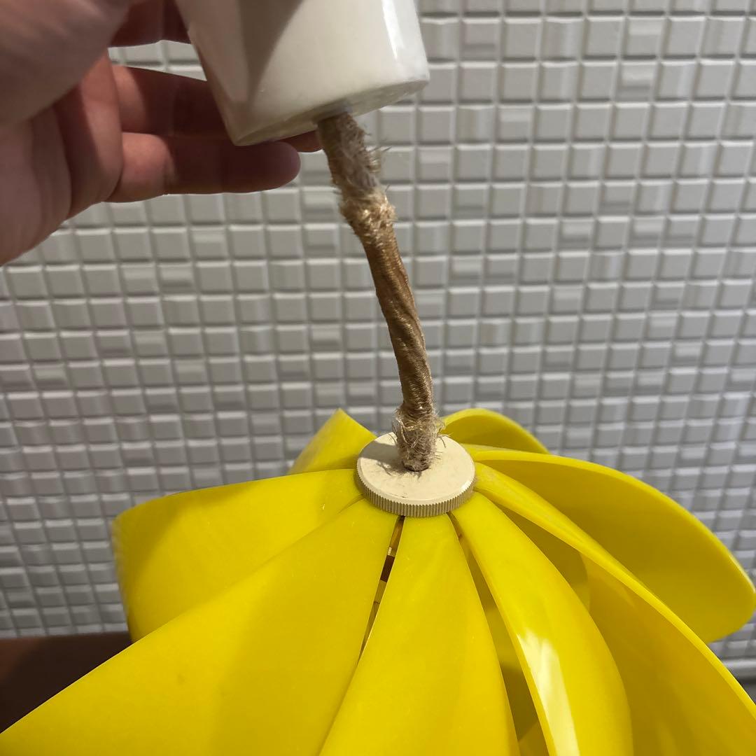 レトロポップ　ペンダントライト　風車　照明　美品　イエロー