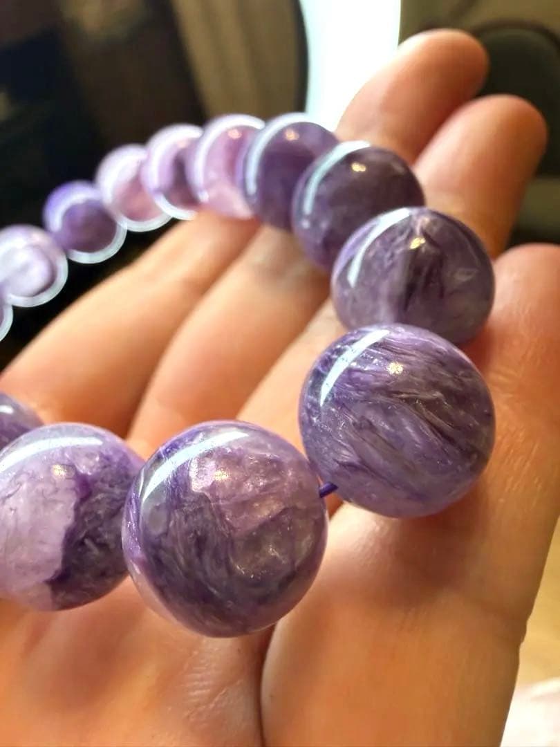 天然石✧高品質チャロアイトシリカ13.5mm 週末セール❣️12800➝11100