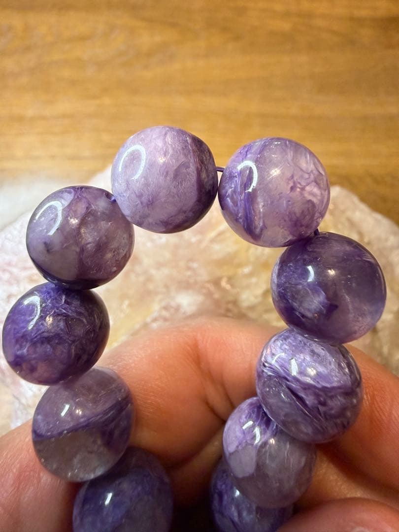 天然石✧高品質チャロアイトシリカ13.5mm 週末セール❣️12800➝11100