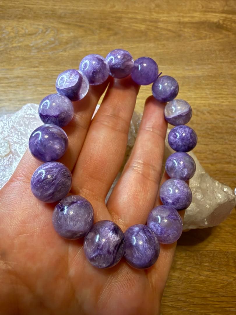 天然石✧高品質チャロアイトシリカ13.5mm 週末セール❣️12800➝11100