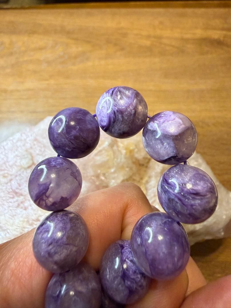 天然石✧高品質チャロアイトシリカ13.5mm 週末セール❣️12800➝11100