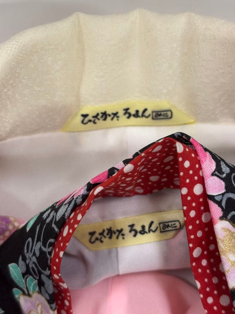 七五三　3歳女の子　着物と被布　ひさかたろまん　薔薇と秋桜　ラインストーン　新品
