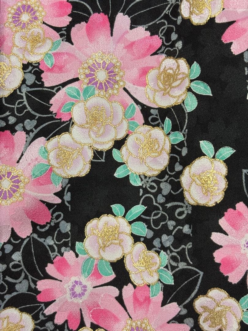 七五三　3歳女の子　着物と被布　ひさかたろまん　薔薇と秋桜　ラインストーン　新品