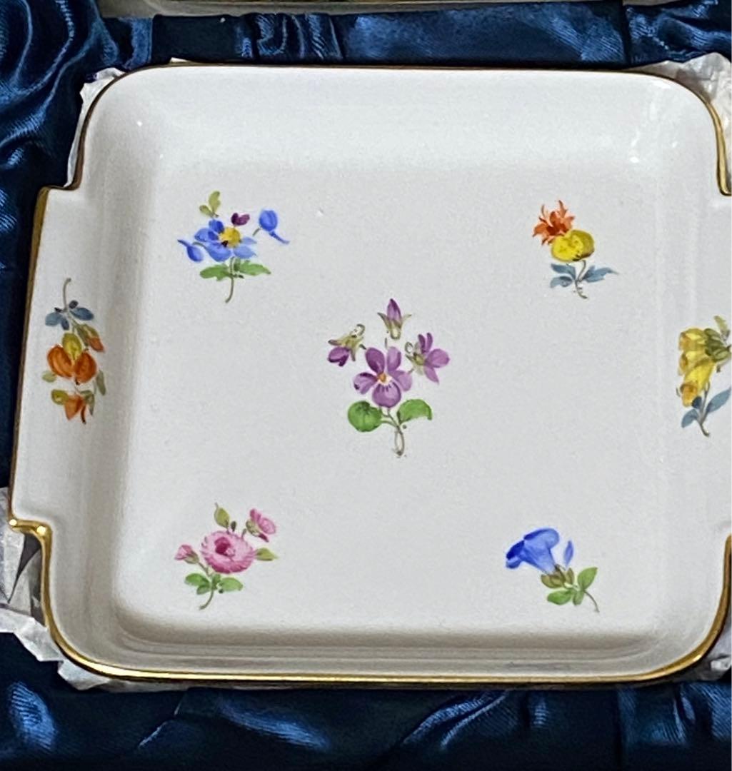 マイセン　角トレー　ディッシュ　6枚入　箱入り 10×11ｃｍ　✖️ 6