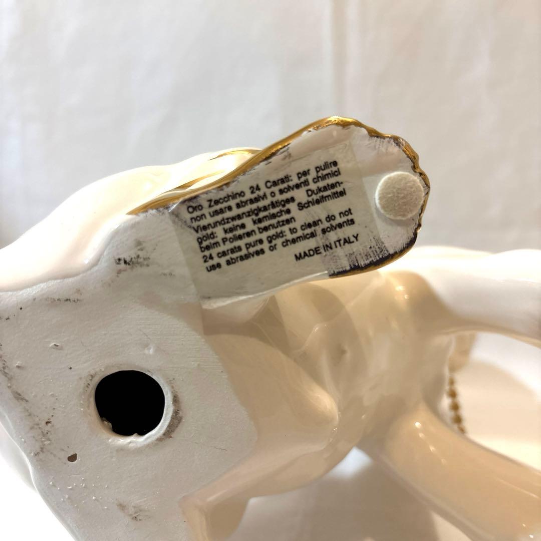 24金メッキ、スワロフスキー使用！ AHURA ボクサー犬 置物 イタリア製