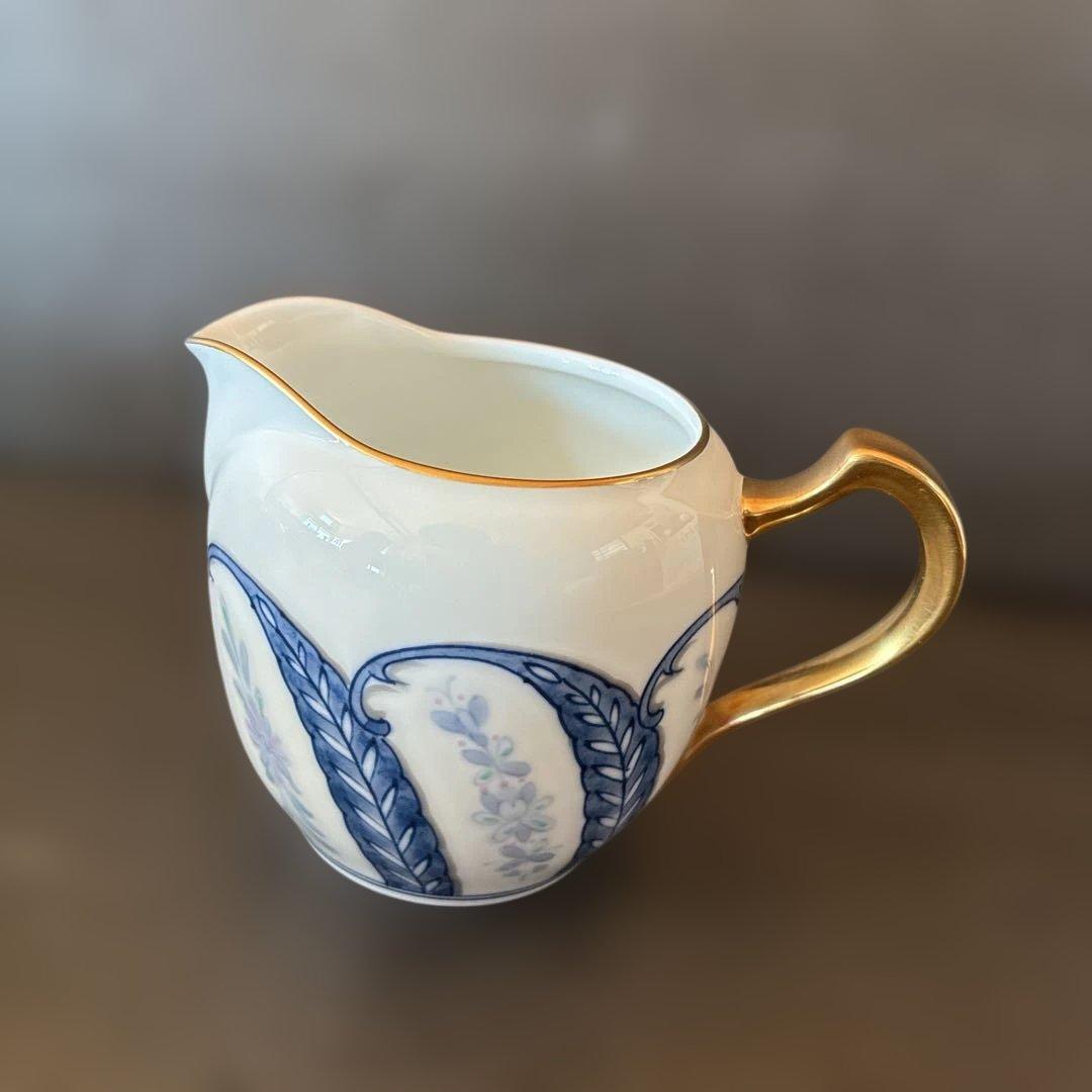 大倉陶園　呉須更紗 ティーポット、シュガーポット、クリーマー