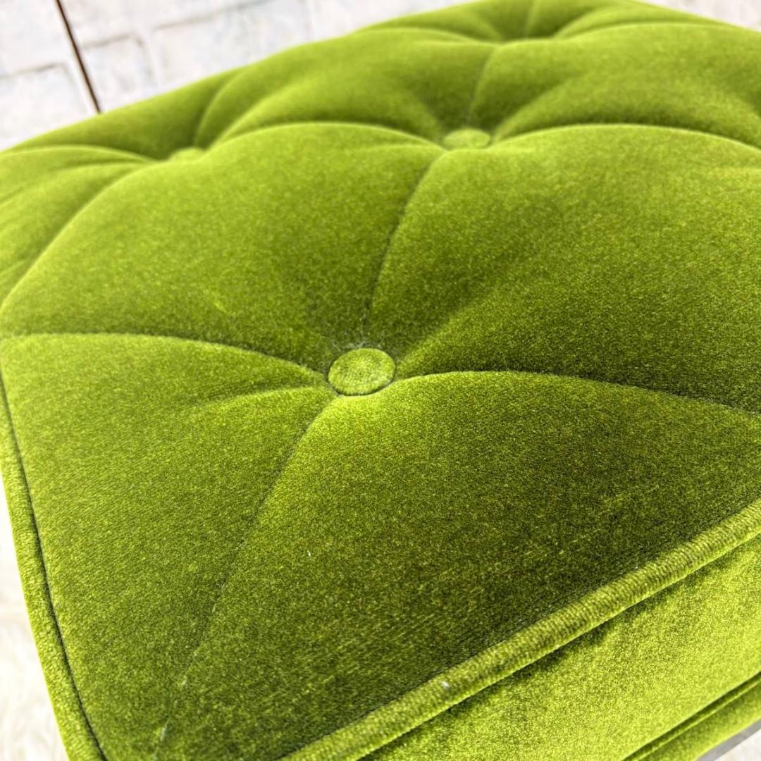 美品 カリモク60 オットマン モケットグリーン スツール 椅子 グリーン イス