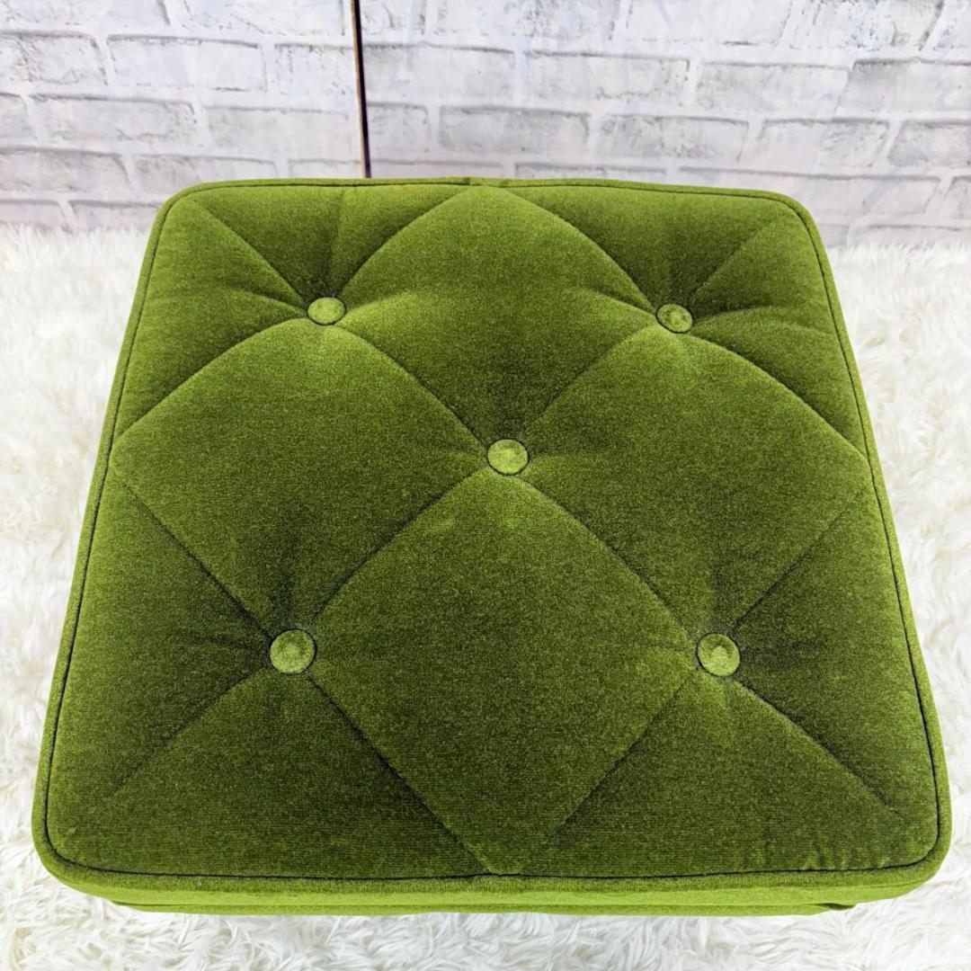 美品 カリモク60 オットマン モケットグリーン スツール 椅子 グリーン イス