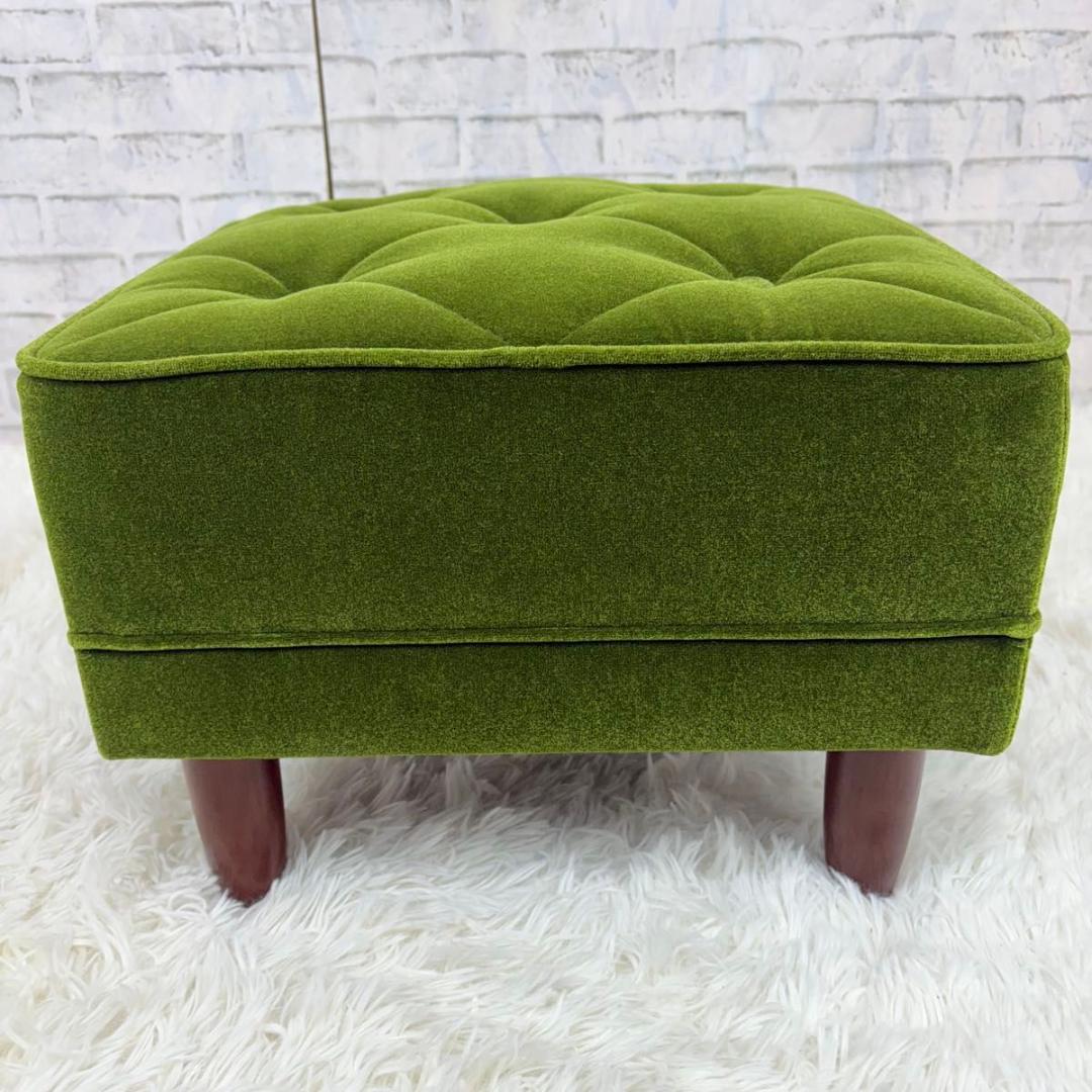 美品 カリモク60 オットマン モケットグリーン スツール 椅子 グリーン イス