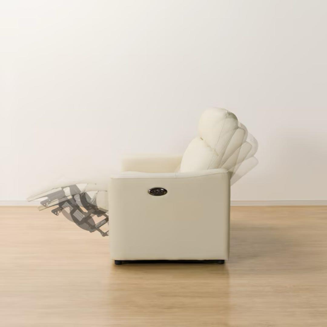 ✨美品✨ニトリ　アイボリー 電動リクライニングソファ