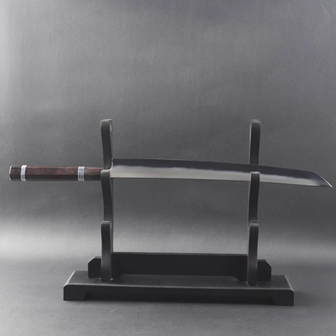 尺三 水本焼 MKH1高炭素鋼 広直刃 先丸柳刃包丁 究極の切れ味 黒檀八角柄