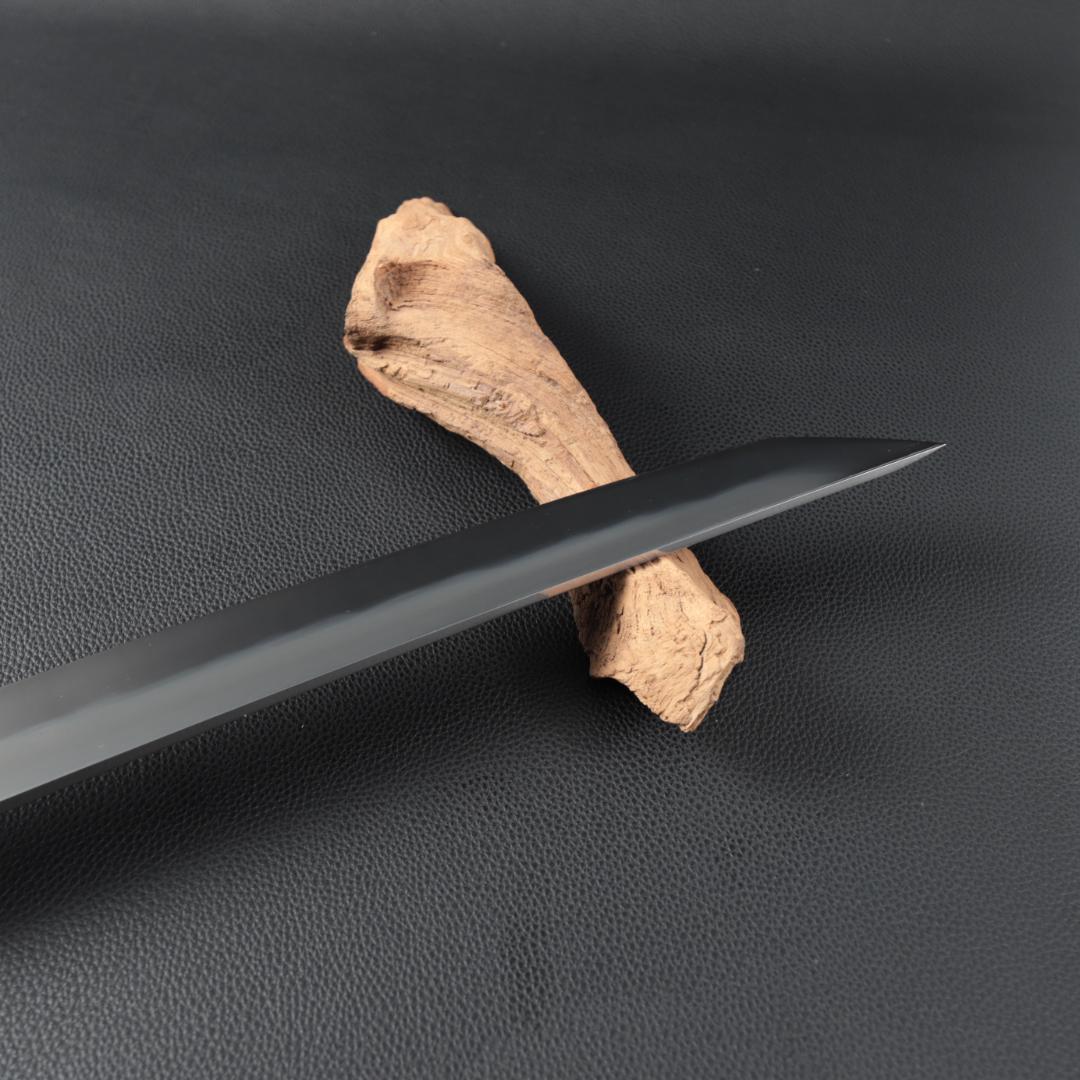 尺三 水本焼 MKH1高炭素鋼 広直刃 先丸柳刃包丁 究極の切れ味 黒檀八角柄