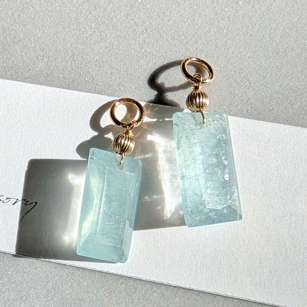 アイリスアゲート オパール ピアス