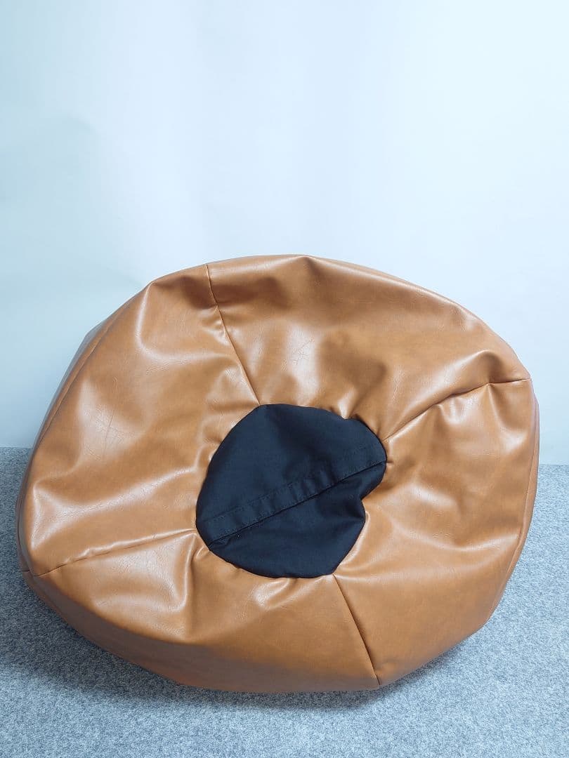 ブラウン キルティングビーズクッション　Drop2