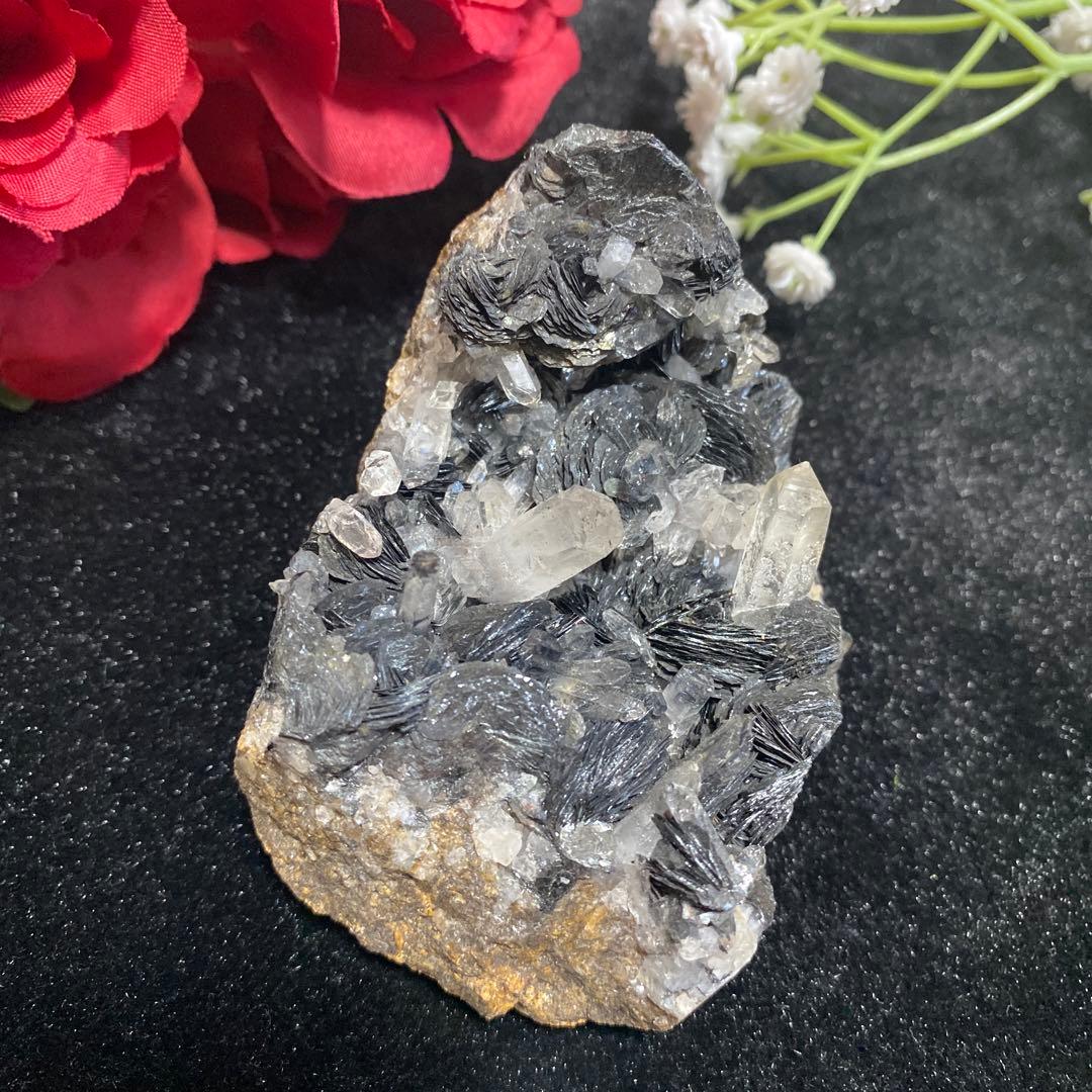 スペキュライト水晶共生クラスター アイアンローズ ヘマタイト ブラックローズ