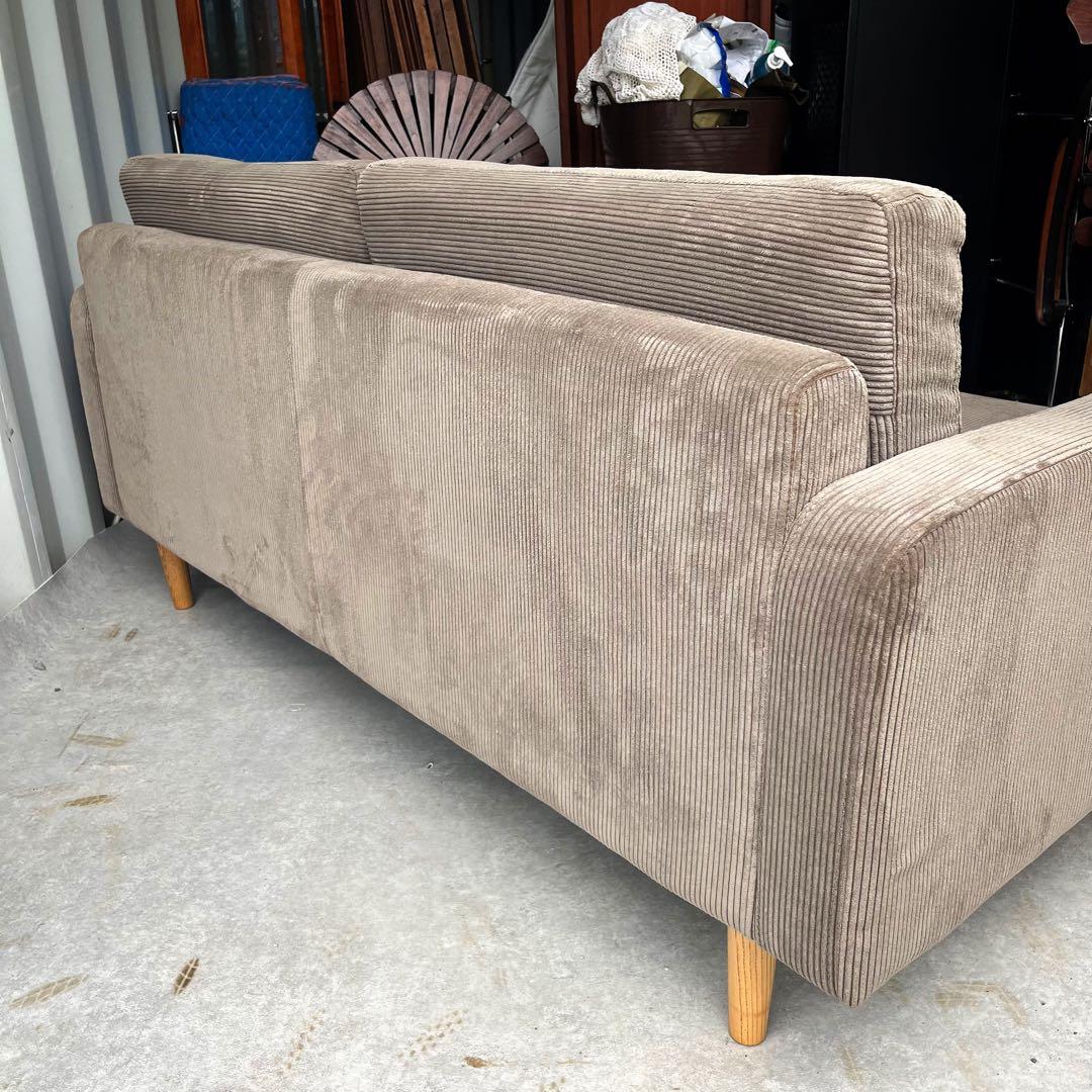 取付無料！関家具 クラッシュゲート フリート コーデュロイ2Pソファ・オットマン