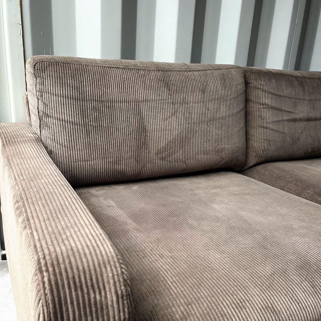 取付無料！関家具 クラッシュゲート フリート コーデュロイ2Pソファ・オットマン
