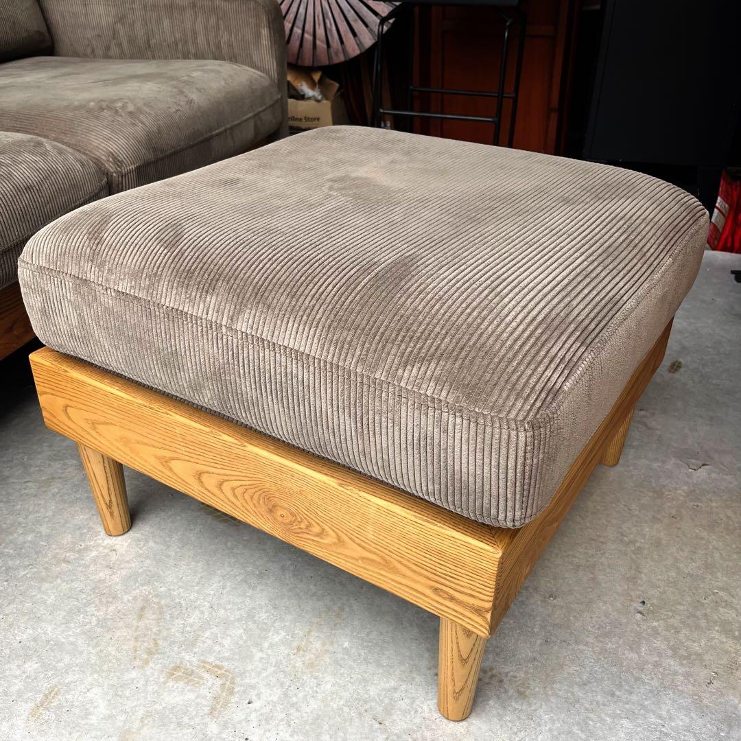 取付無料！関家具 クラッシュゲート フリート コーデュロイ2Pソファ・オットマン