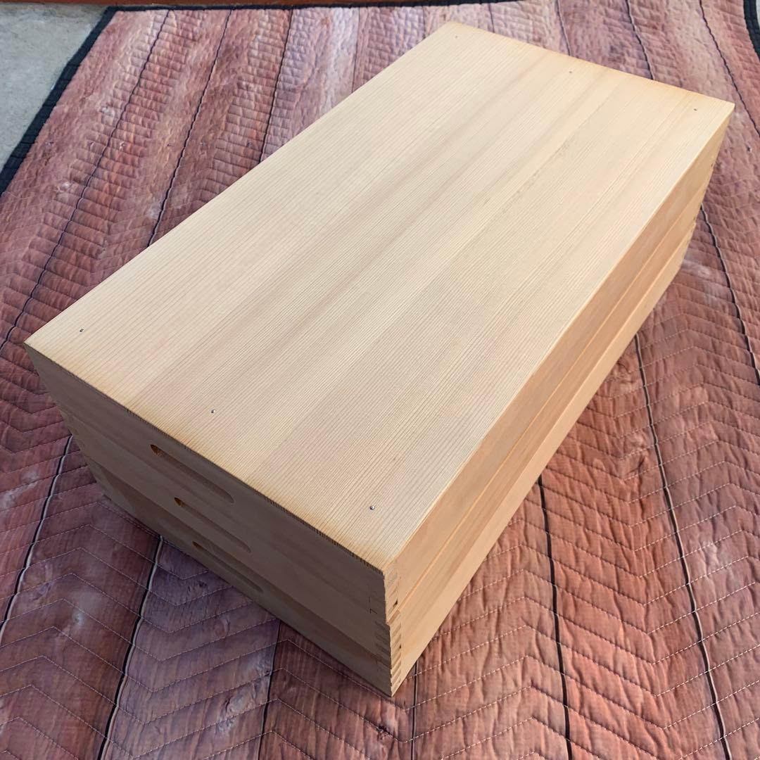 番重　御餅箱　フタ付き 3段　お餅　和菓子　食品　収納　保管