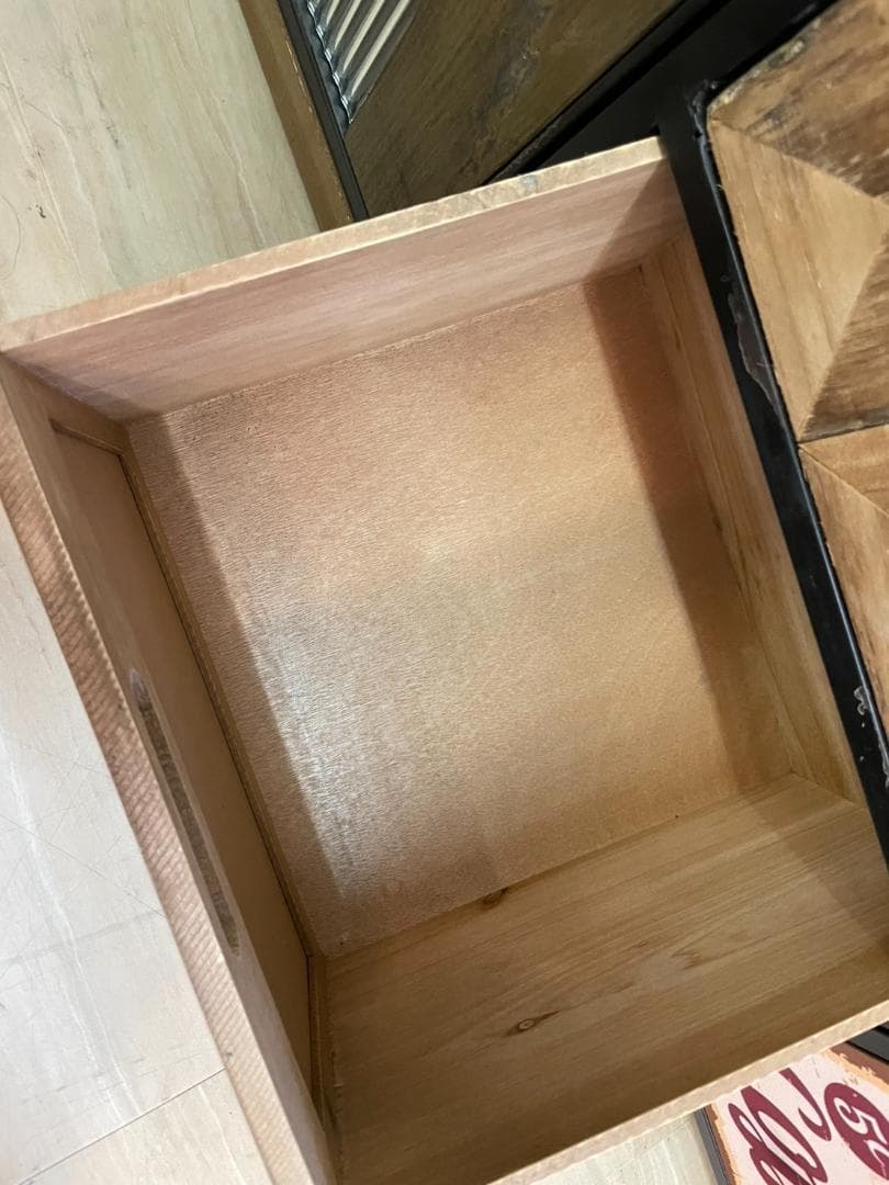 天然木　スチール　キャビネット　インダストリアル　サイドボード　引出　レトロ　棚