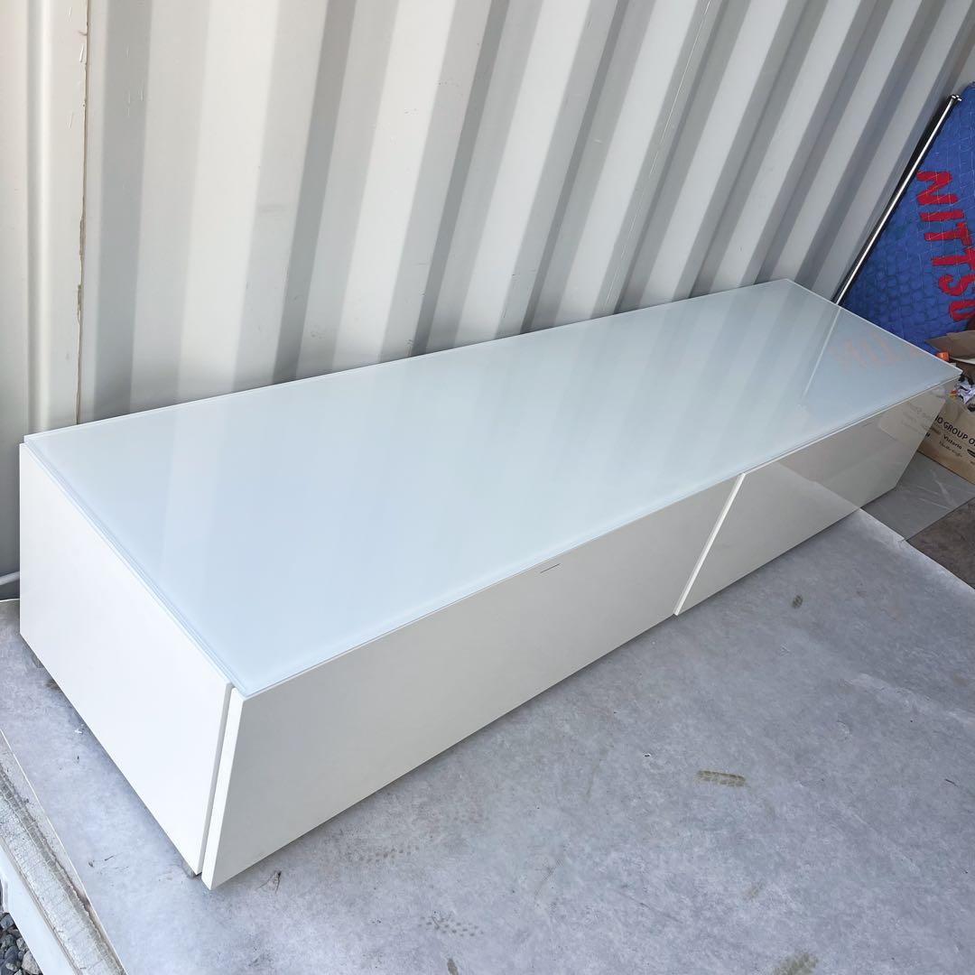 専用取付無料！モルテーニ PASS ホワイトガラストップテレビボード✨