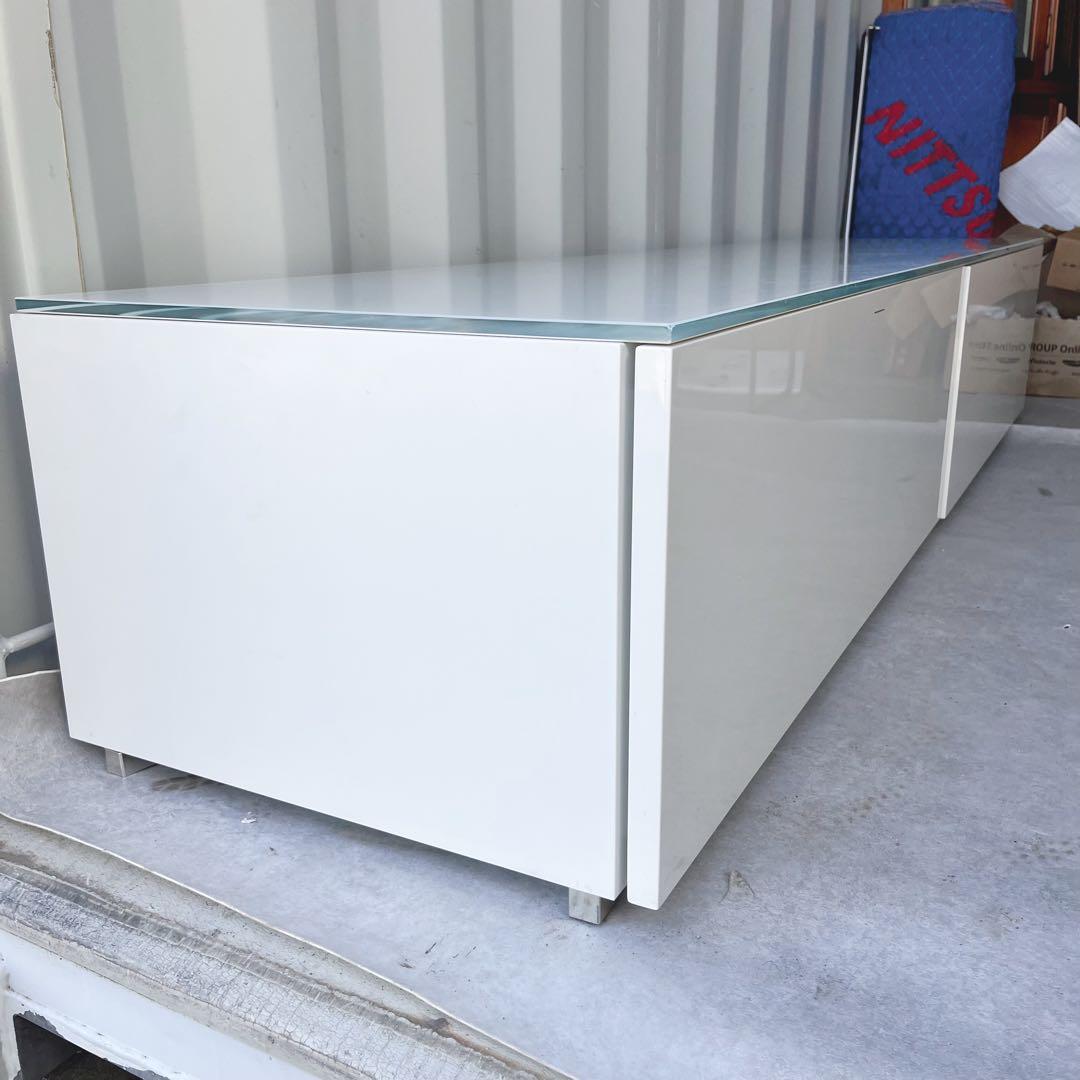 専用取付無料！モルテーニ PASS ホワイトガラストップテレビボード✨