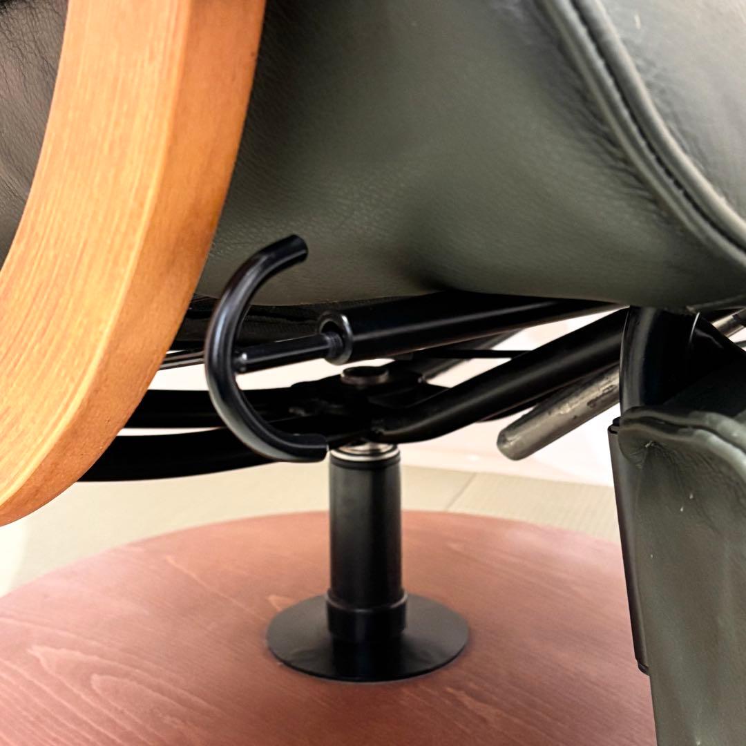 デンマーク製 KEBE ケベ 本革 リクライニングチェア KE ダークグリーン