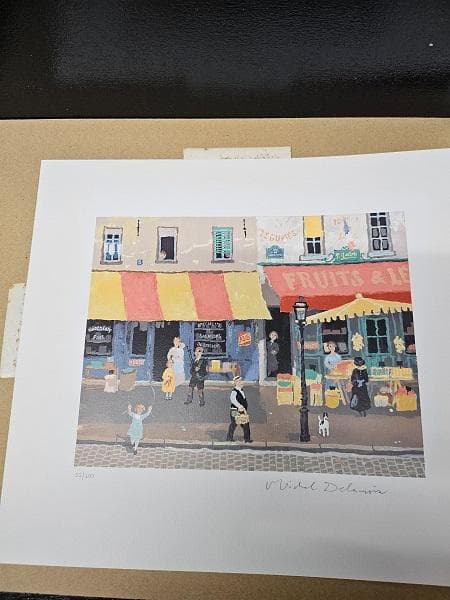 Y【中古品】ミッシェル・ドラクロワ シルクスクリーン「パリ