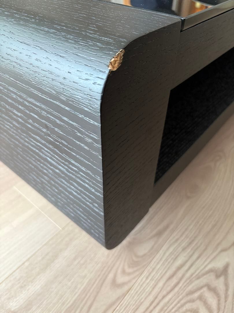 ブラックガラストップリビングテーブル/Loob