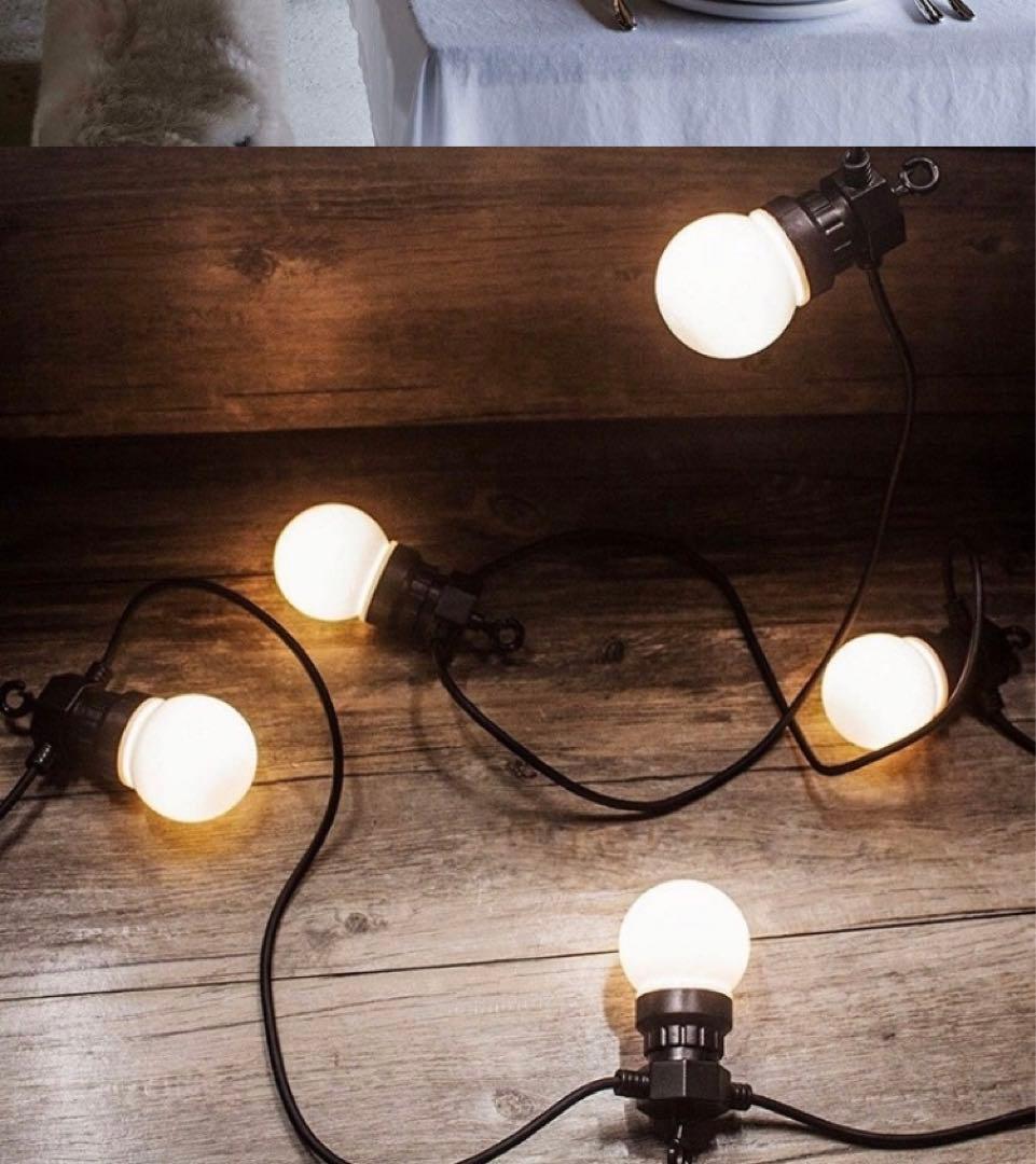 LEDストリングライト　 2セット売り 防水　ホワイトボール20灯 約13m