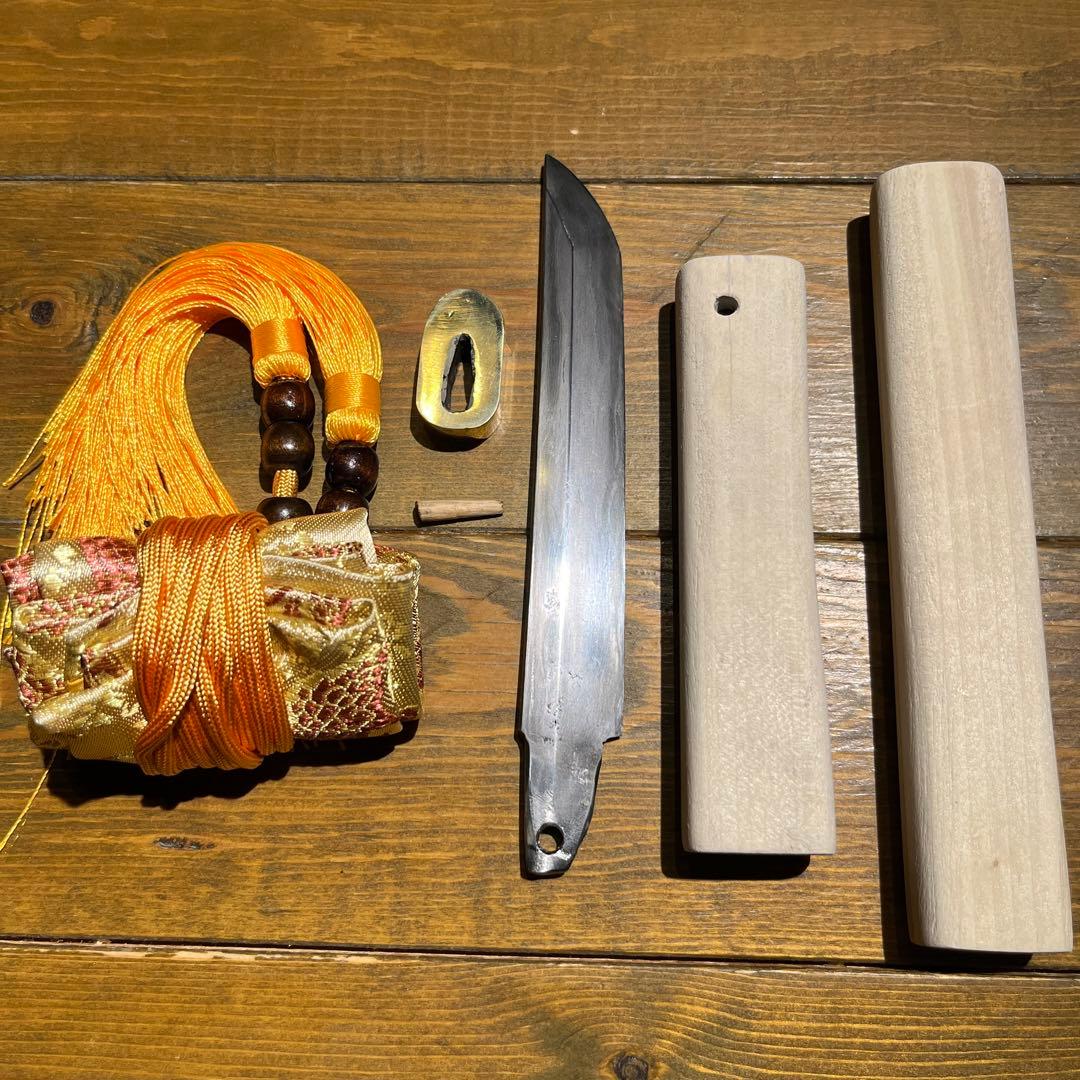 日本刀残欠クラフトナイフNo.19無銘切先 白鞘（ガタつき直し済み