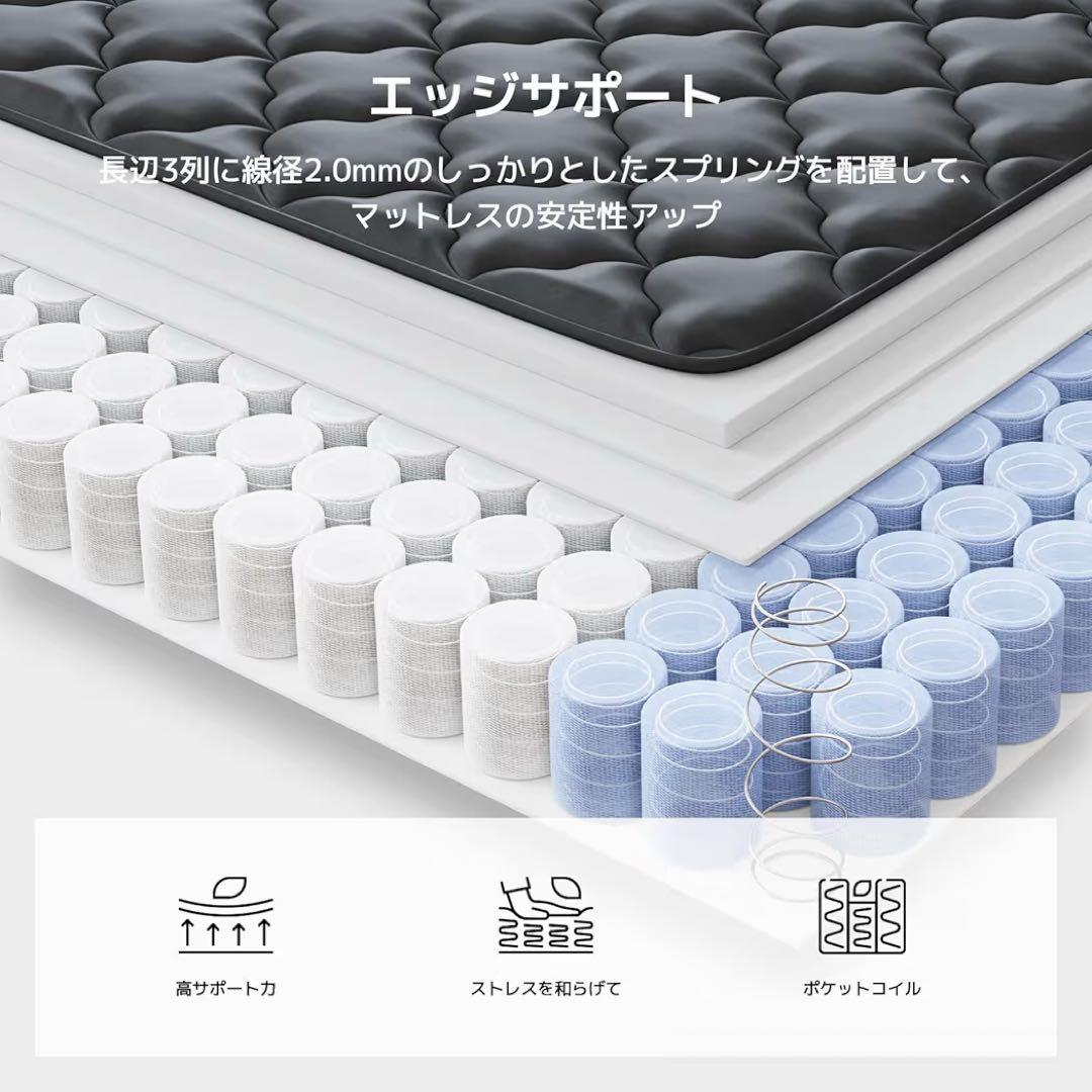 Novilla マットレス ダブル 硬め 極厚20cm 高反発ウレタン180N