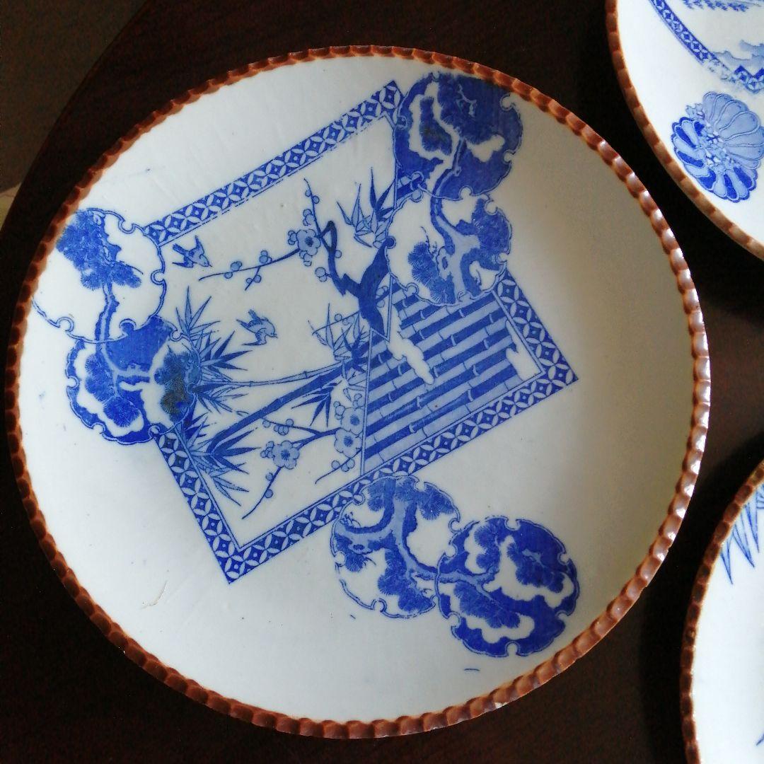 伊万里　染付大皿　4種　30.3cm　明治～大正期