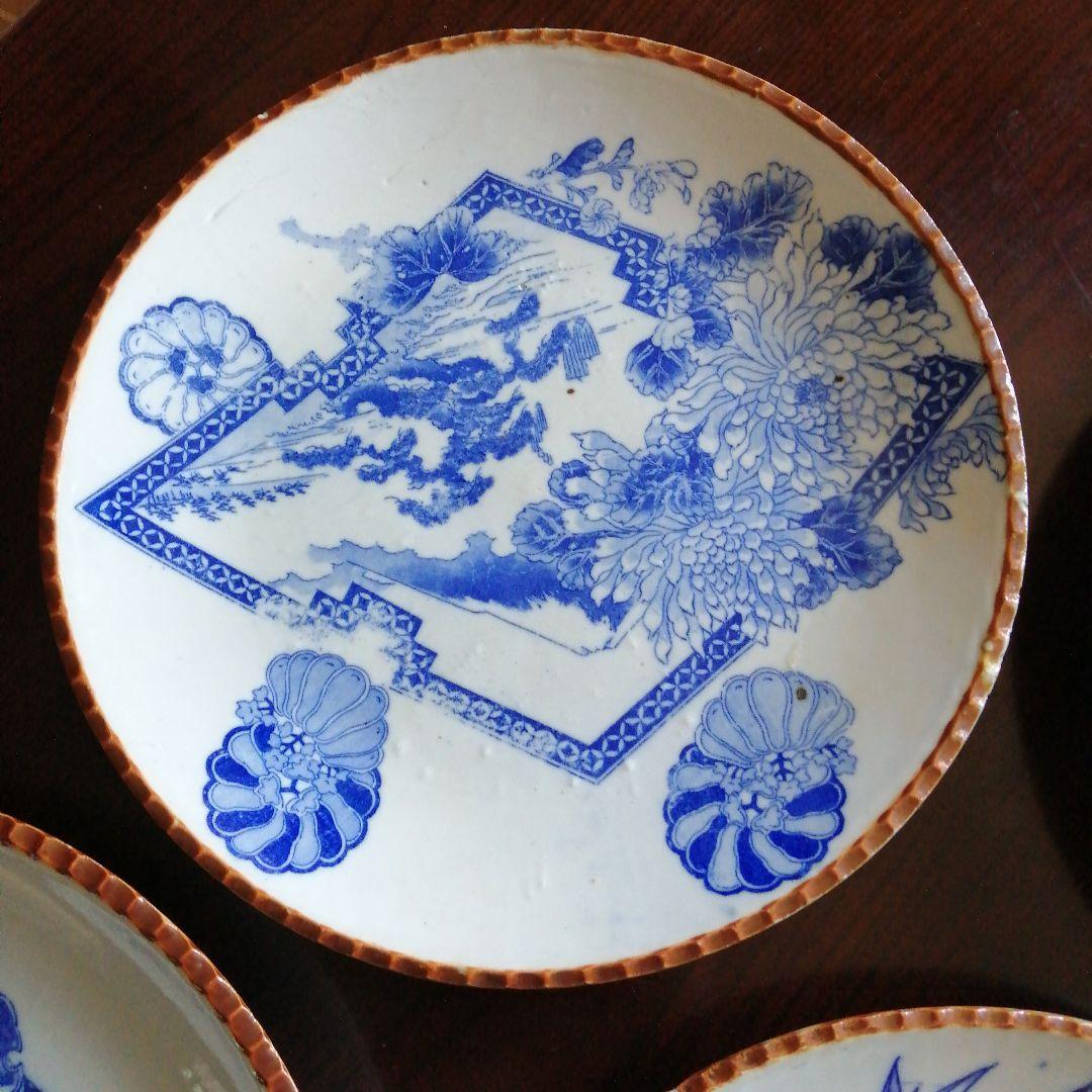 伊万里　染付大皿　4種　30.3cm　明治～大正期