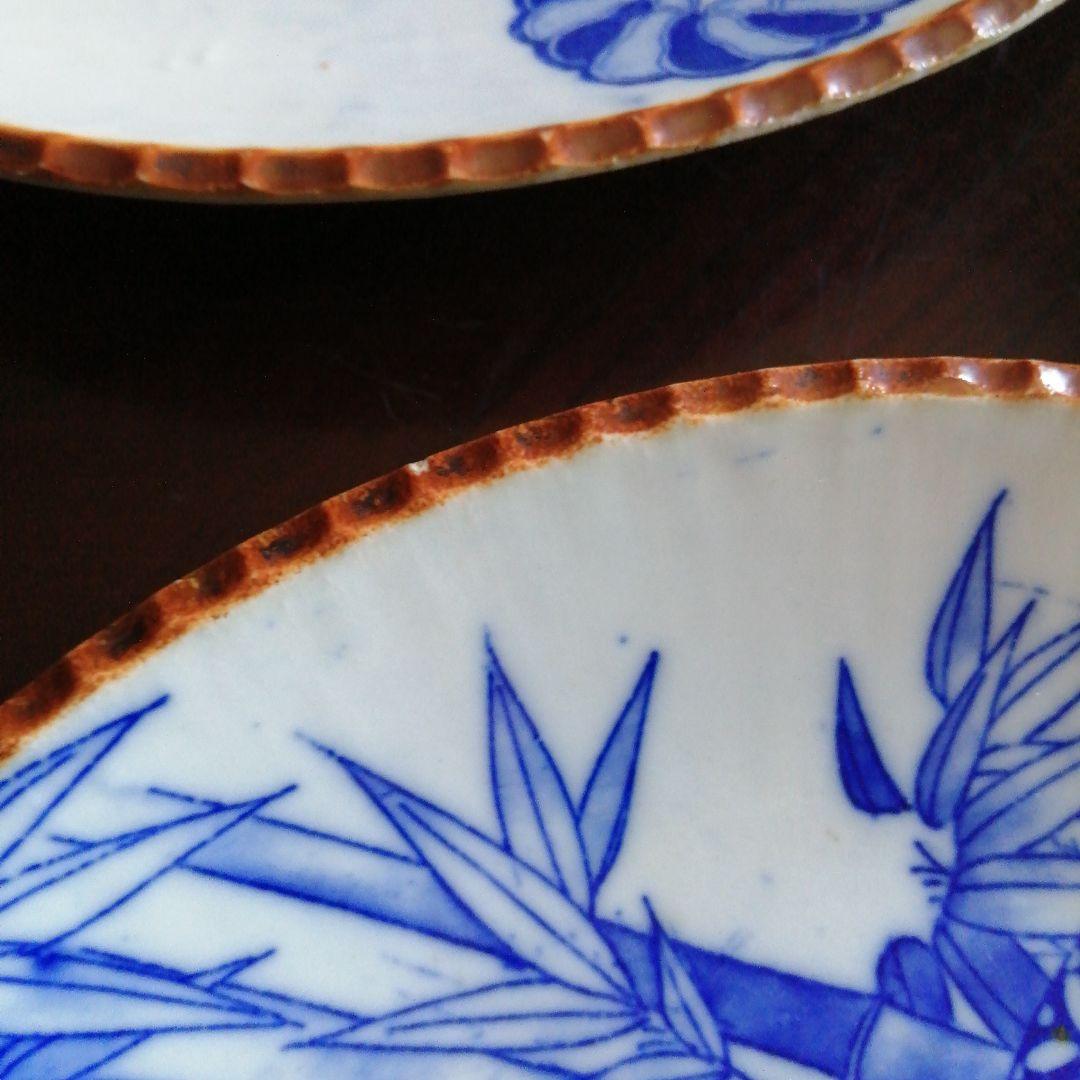 伊万里　染付大皿　4種　30.3cm　明治～大正期