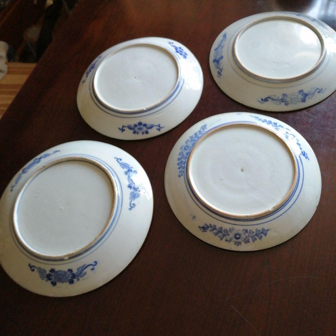 伊万里　染付大皿　4種　30.3cm　明治～大正期