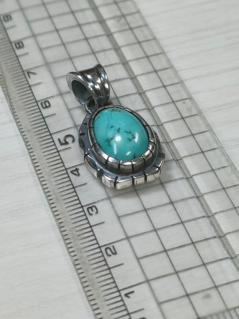 アリゾナモレンシ鉱山ターコイズシルバー925製ナバホスタイルペンダント
