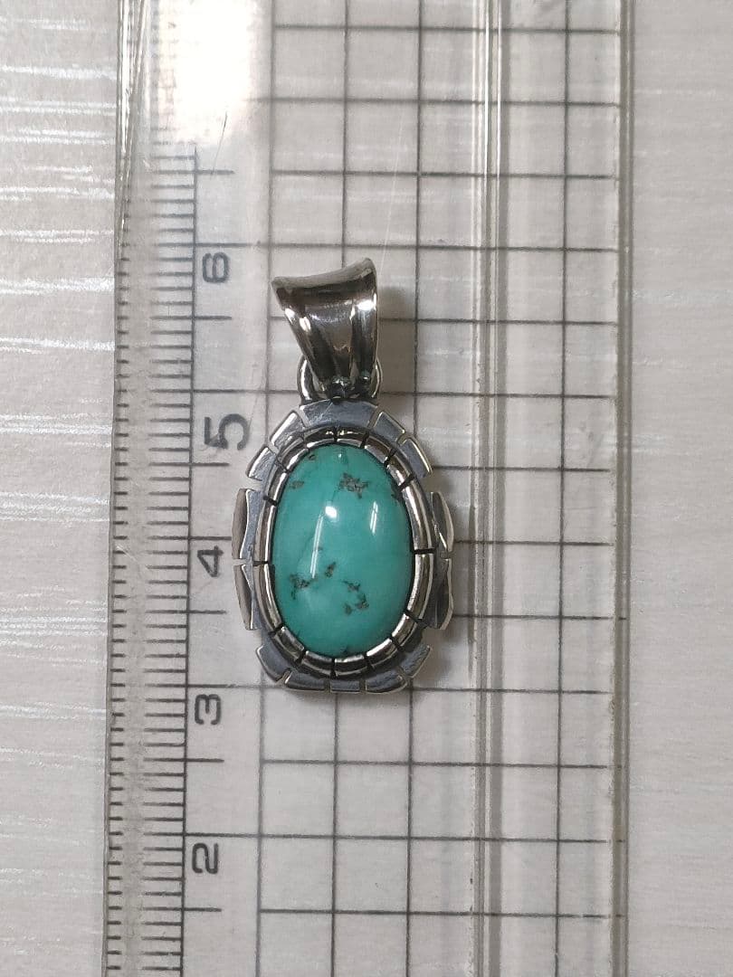 アリゾナモレンシ鉱山ターコイズシルバー925製ナバホスタイルペンダント