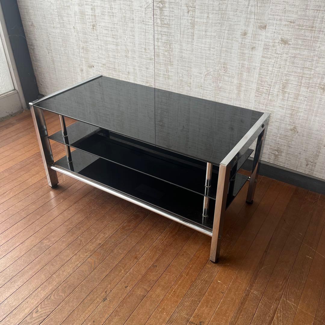 【アンティーク】アイアンフレーム ガラステーブル TVボード 収納棚 飾り棚