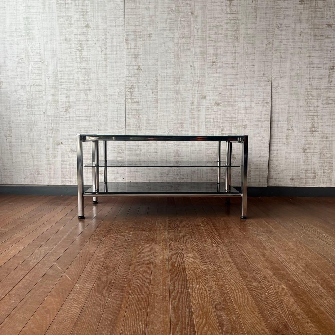 【アンティーク】アイアンフレーム ガラステーブル TVボード 収納棚 飾り棚