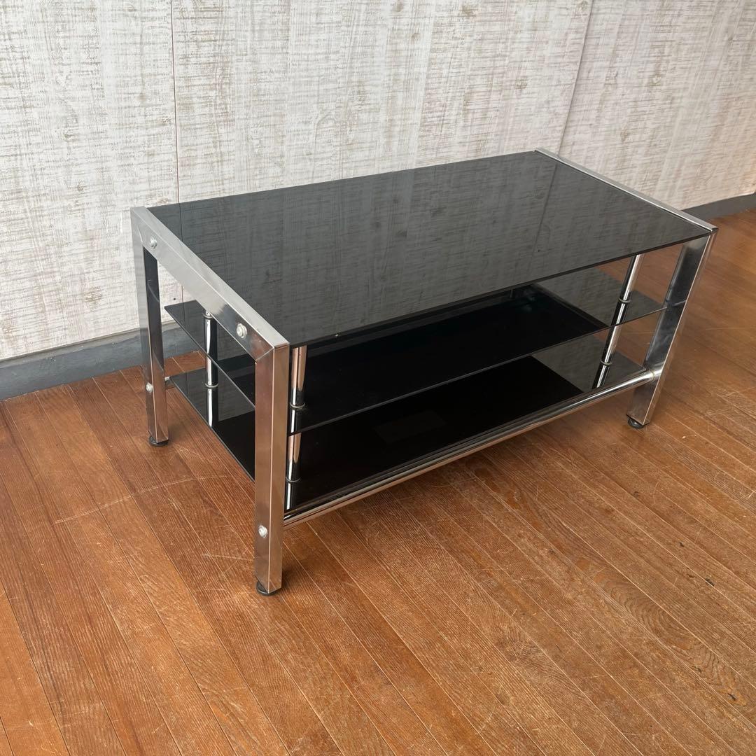 【アンティーク】アイアンフレーム ガラステーブル TVボード 収納棚 飾り棚