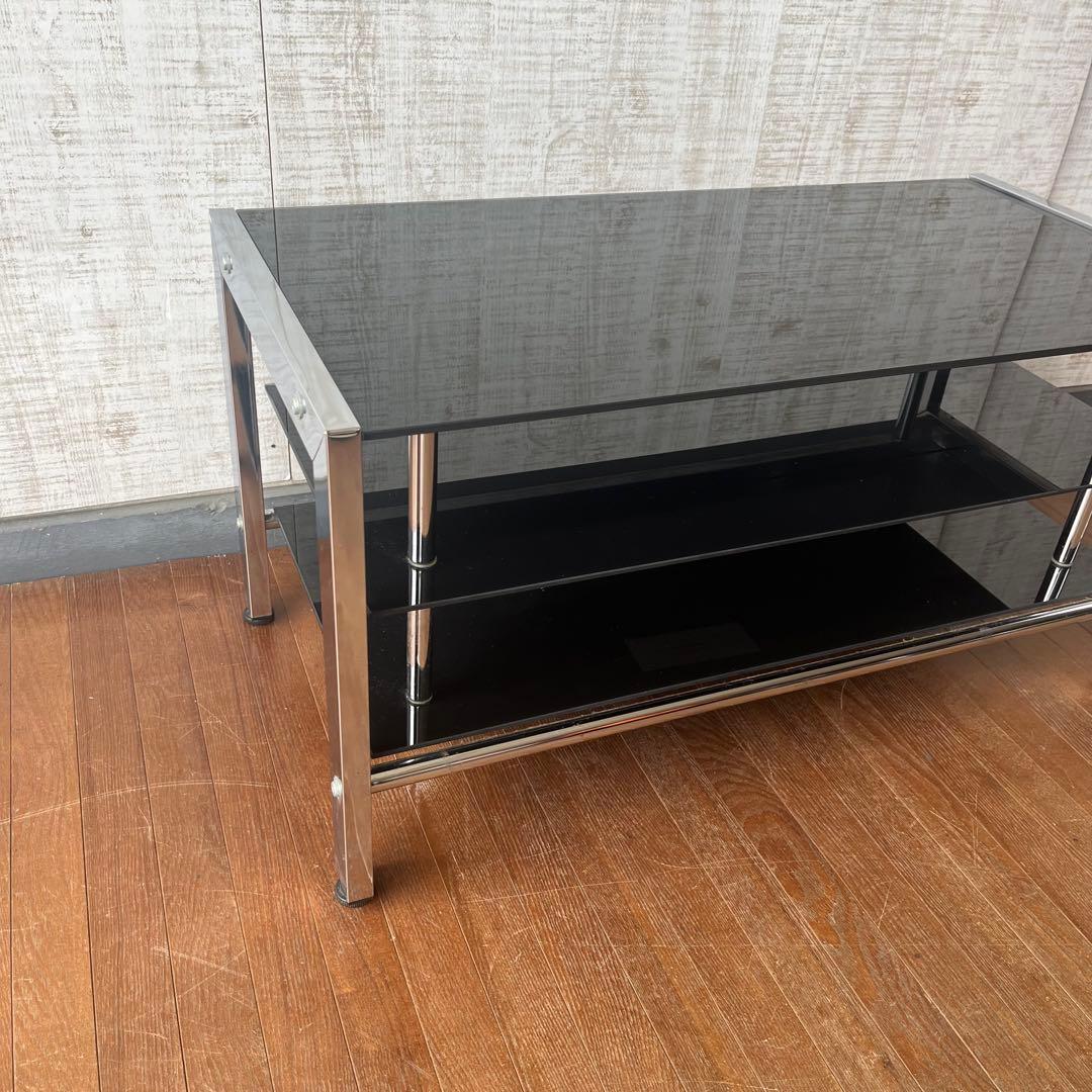 【アンティーク】アイアンフレーム ガラステーブル TVボード 収納棚 飾り棚